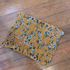 Zaful mustard floral tube top